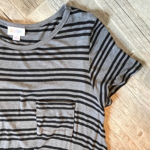 Heather Gray and Black Stripe Carly Dress